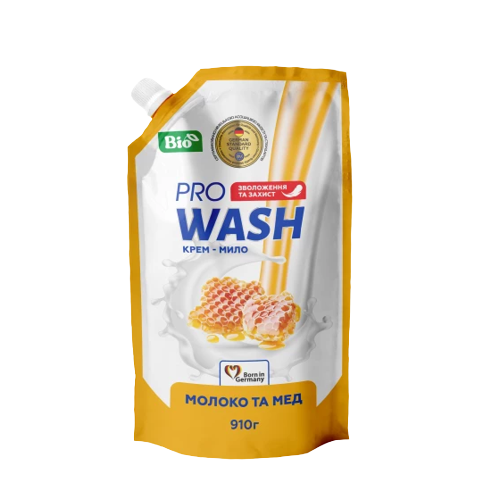 Крем-мило 910гр Молоко і мед ProWash (дой-пак) 2К Житомир