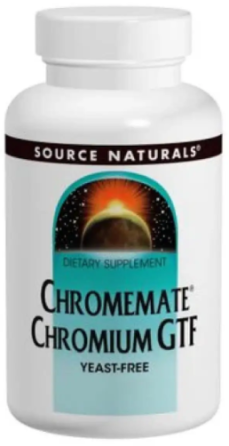 Минерал хром Source Naturals ChromeMate® Chromium GTF 200mcg Yeast Free 120 табл Киев