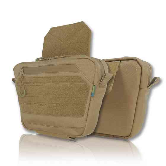 Сумка-напашник XL Kiborg GU Cordura Coyote. Сумка напашник койот с велкро панелью на плитоноску Киев