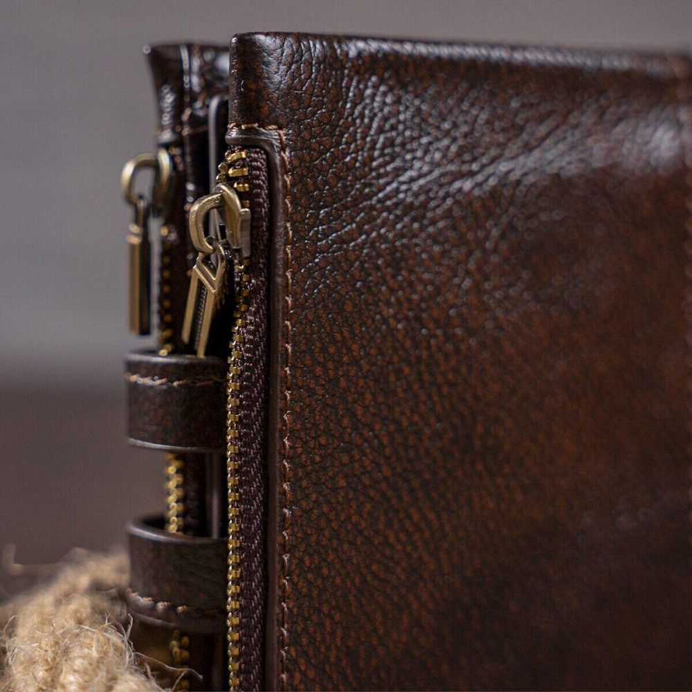 Гаманець Vintage 14602 шкіряний Коричневий Київ - фото 1