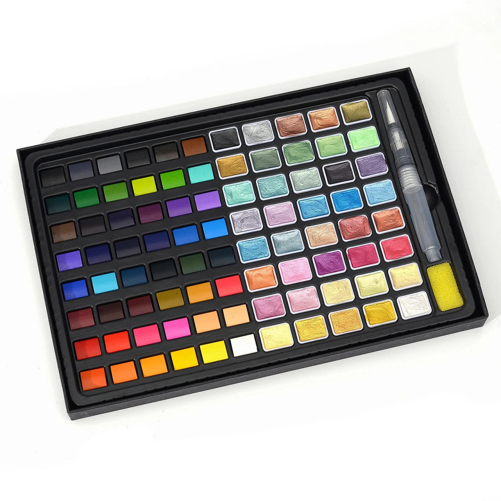 Набір акварельних фарб металіка 88 кольорів, фарби з металевим відливом на водній основі Кам'янець-Подільський - фото 3
