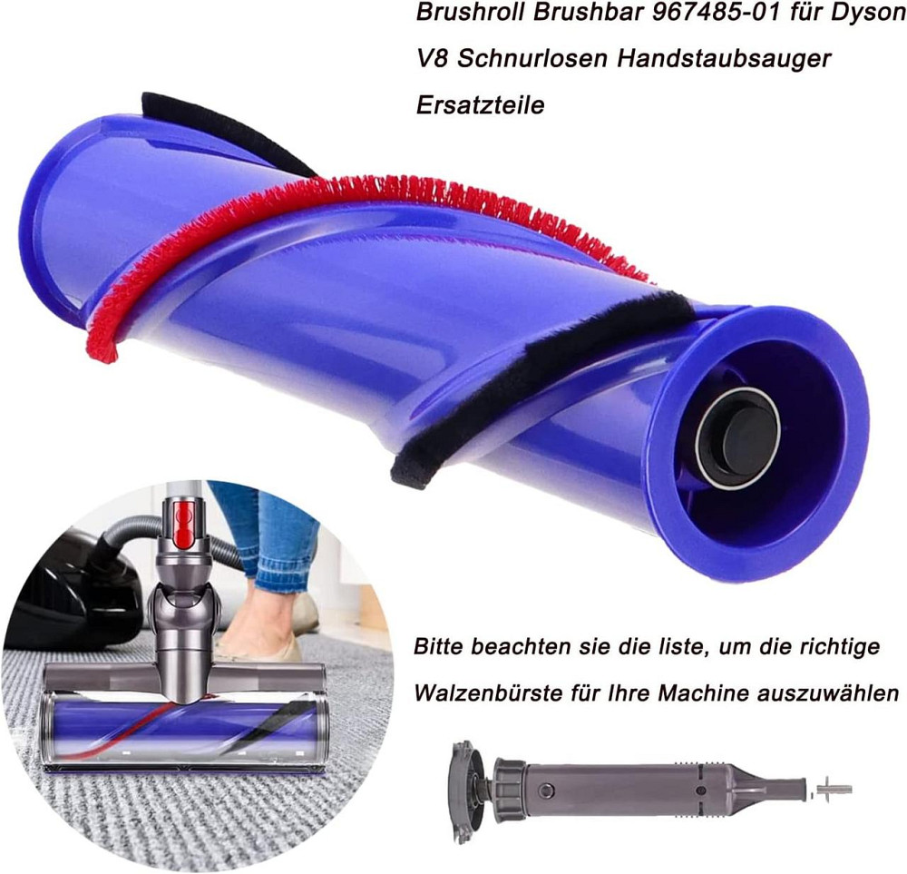 Щетка для Dyson V8, насадка вал для пылесоса, 3-контактный привод 50 мм, замена детали № 967485-01 Absolute Киев - изображение 3