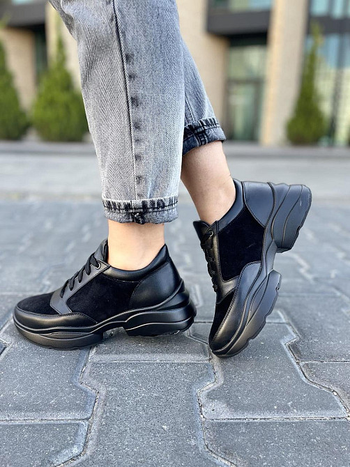 Masis Кросівки жіночі MASIS 1018 чорні (весна-осінь, шкіра+замша натуральна) (5176) Коломыя - изображение 9