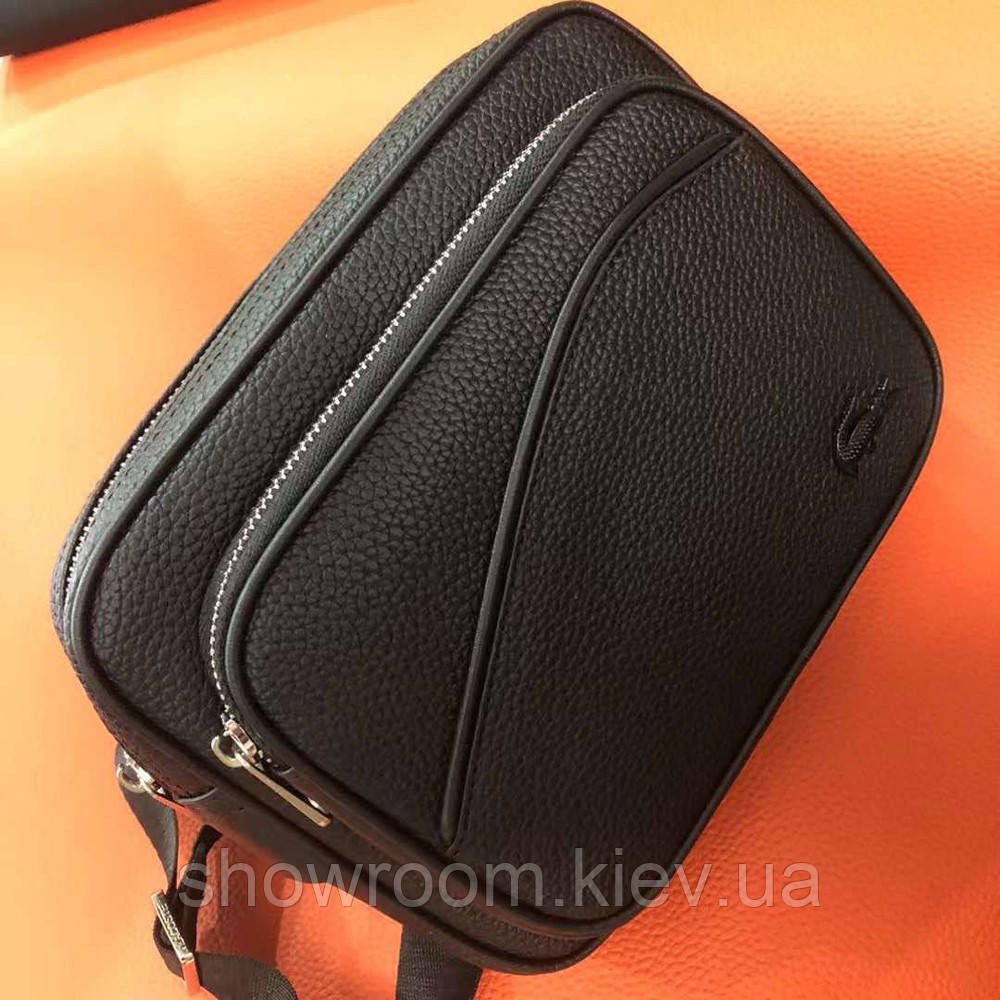 Мужская небольшая сумка через плечо Lacoste (4561) черная Киев - изображение 6