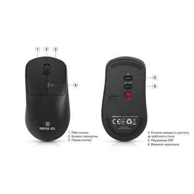 Мышка REAL-EL RM-317W Wireless Black (EL123200052) Винница