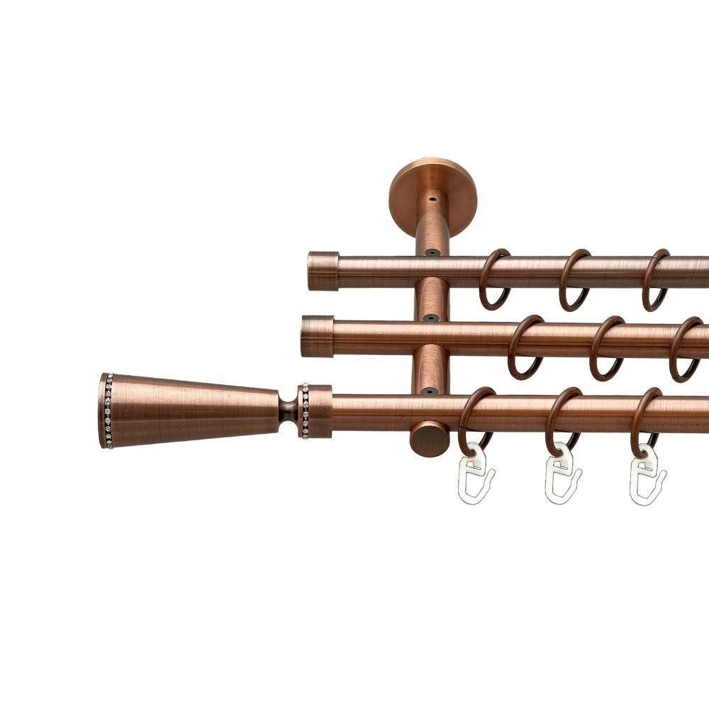 Карниз Orvit Меркурія металевий трирядний циліндр (20 см) гладка труба кільце металеве Мідь 16\16\16 мм 300 см Львов - изображение 1