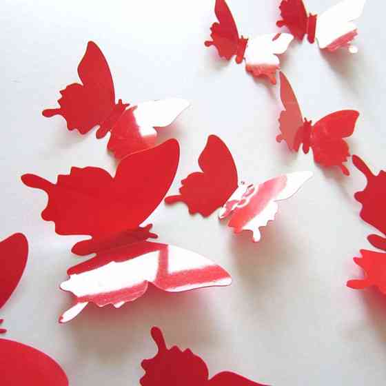 Червоні метелики для дому - 12шт. Київ