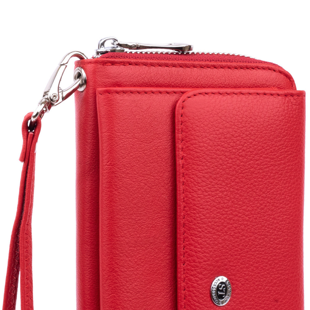 Кошелек с кармашком на лицевой стороне женский ST Leather 19366 Красный Киев - изображение 9