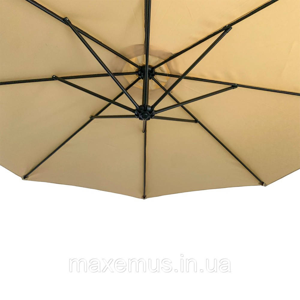 Садовая зонта регулируемая с наклоном Bonro B-7012 Бежевая (3м, 8 спиц) Большой зонт от солнца для террасы и кафе + Чехол Мостиска - изображение 15