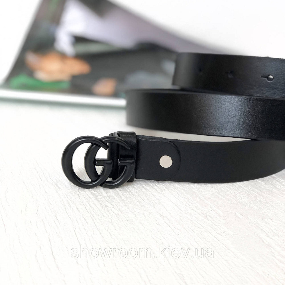 Жіночий стильний шкіряний ремінь (5001) black Київ - фото 2