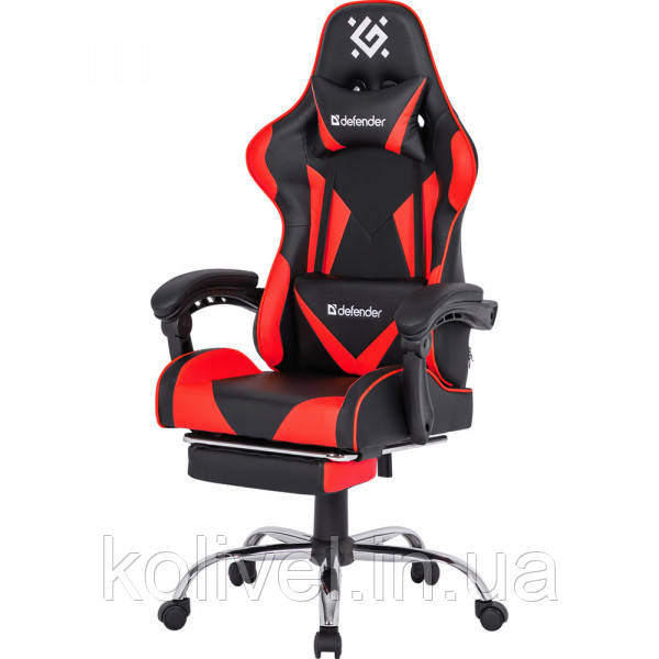 Крісло ігрове Defender Pilot, 60мм поліуретан, Black/Red (64354) Киев - изображение 4