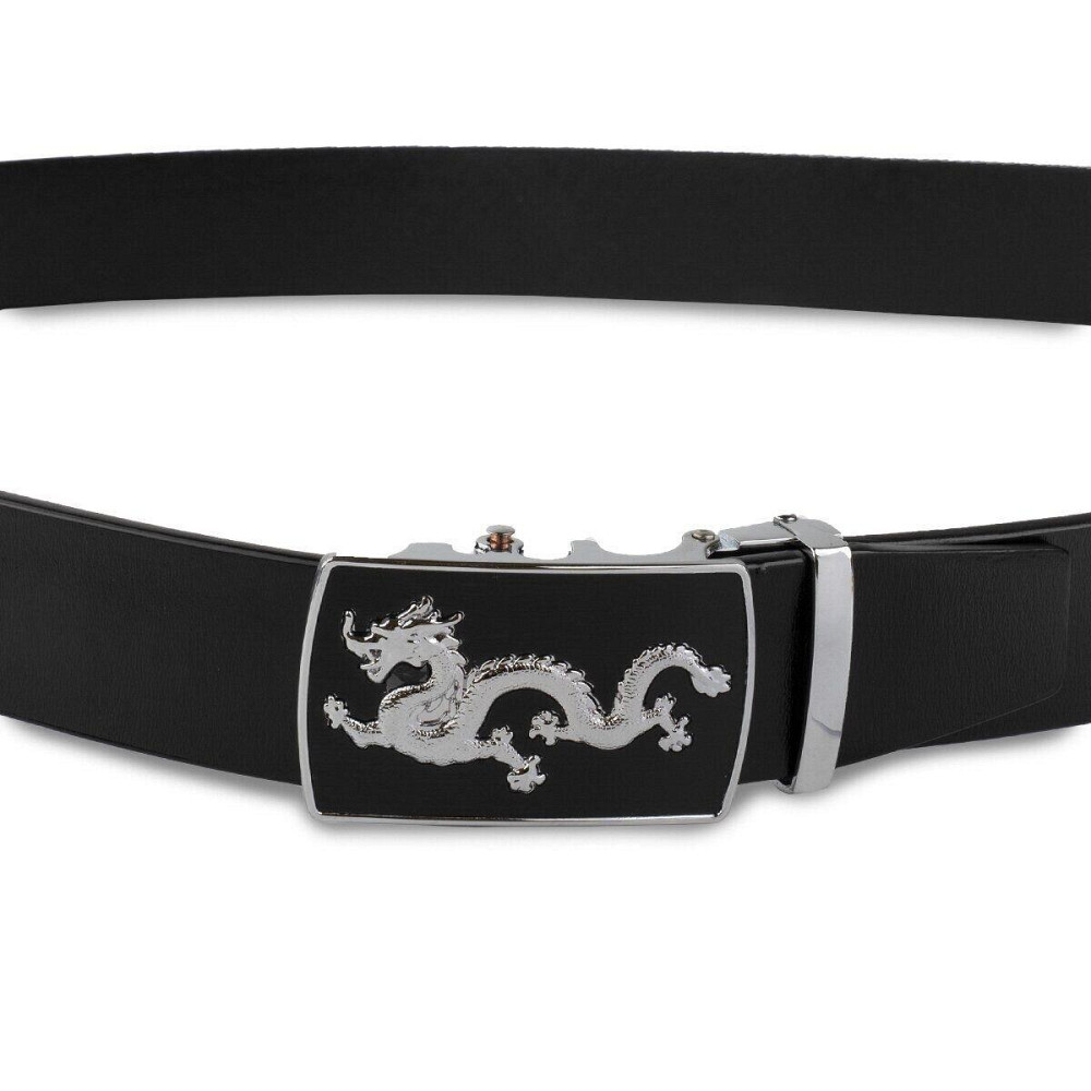 Ремінь чоловічий сріблястий дракон Vintage 20256 Чорний Київ - фото 4