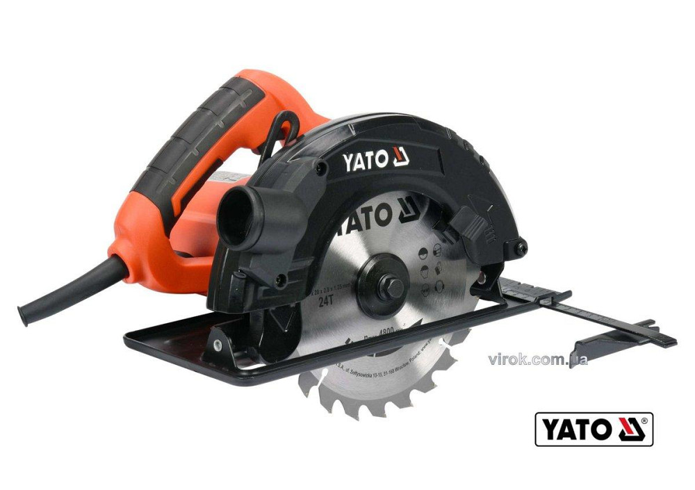 Пила дискова мережева YATO : P= 1.5 кВт, диск Ø=185x20x2.8 мм, кут 0-45°, гл.≤ 65мм [2/40] Одесса - изображение 1