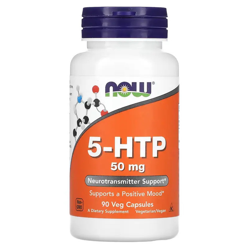 Амінокислота 5-HTP NOW 5-HTP 50mg 90 vcaps Луцьк - фото 1