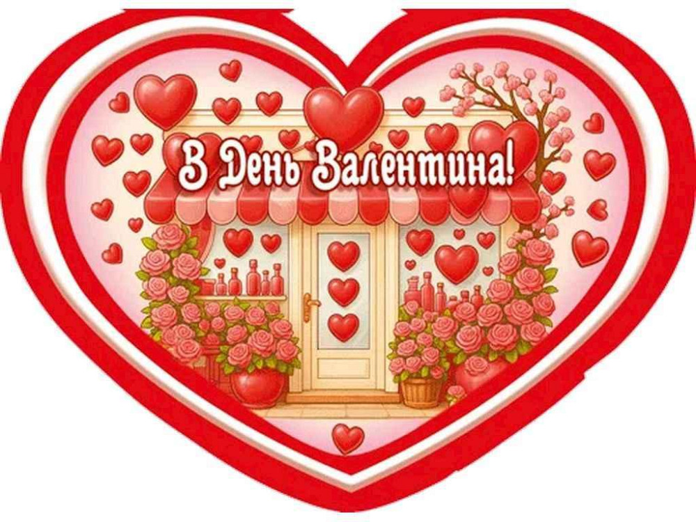 Валентинка подвійна В День Валентина 14х10,5см 10шт/уп МСТ-048у ТМ ЕТЮД Solmir Solmir Solmir Київ - фото 1