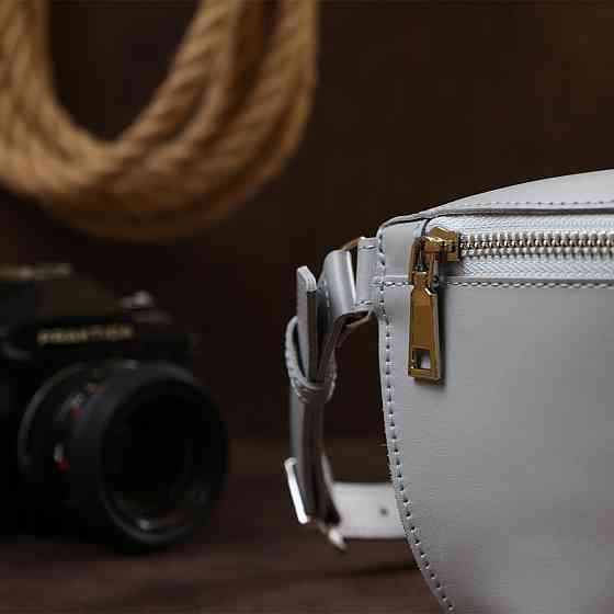 Женская бананка из натуральной кожи Shvigel 16389 Серый Киев