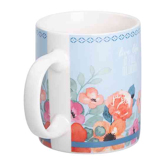 Liling Rongxiang Ceramic Чашка порцелянова з квітковим принтом 400 (мл) для чаю та кави Блакитн Коломыя