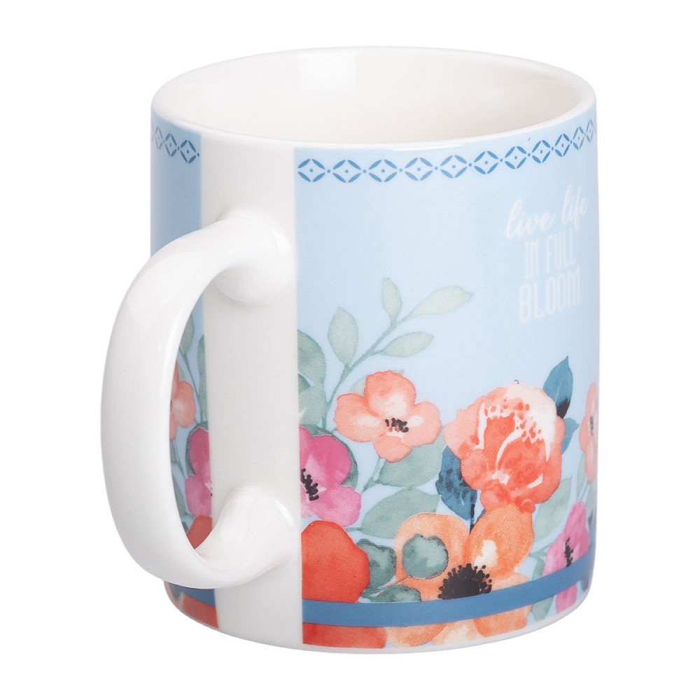 Liling Rongxiang Ceramic Чашка порцелянова з квітковим принтом 400 (мл) для чаю та кави Блакитн Коломыя - изображение 3