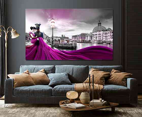 Картина холст у вітальню / спальню Закохані   MLP_46  ( 60х30см ) 60x100 см Київ