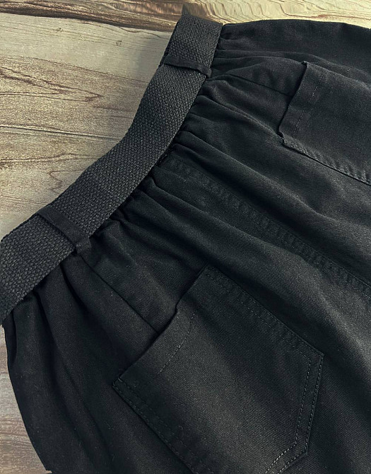 Шорты женские A-N 5701 мом на резинке с ремнем короткие черные, черный, L, L, 85 см, 112 см Киев - изображение 13