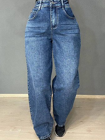 Джинсы женские Trelucky 0263-3 мом baggy бананы большие размеры синие, синий, З6, 36, 99 см, 128 см Киев - изображение 8