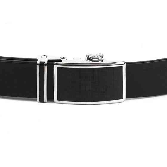 Ремінь чоловічий з матовою чорною вставкою на пряжці Чорний (Vintage) Київ