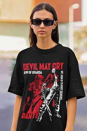 Футболка аниме Девил Май Крй Данте оверсайз (S/M/L) Черний AnimeJ0976 Днепр