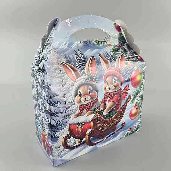 Новогодняя подарочная картонная упаковка для конфет (800грм) №205 