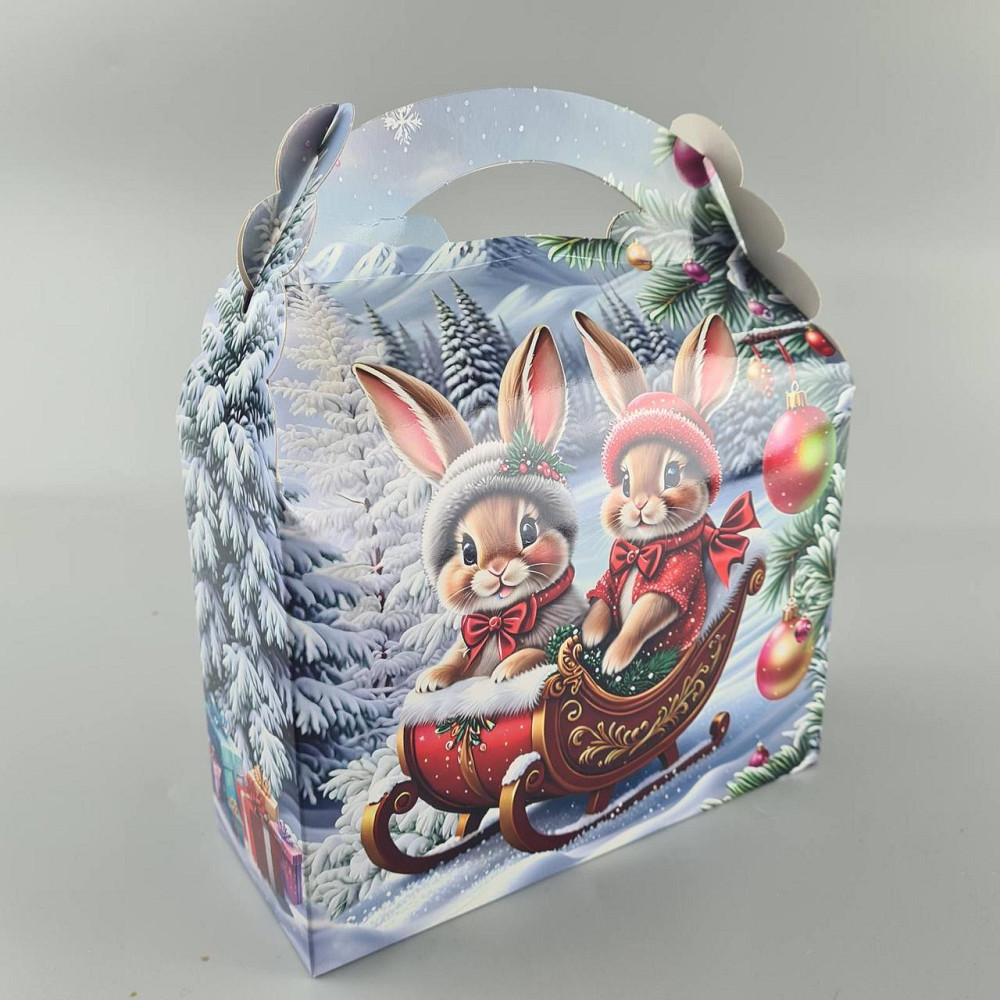 Новогодняя подарочная картонная упаковка для конфет (800грм) №205 