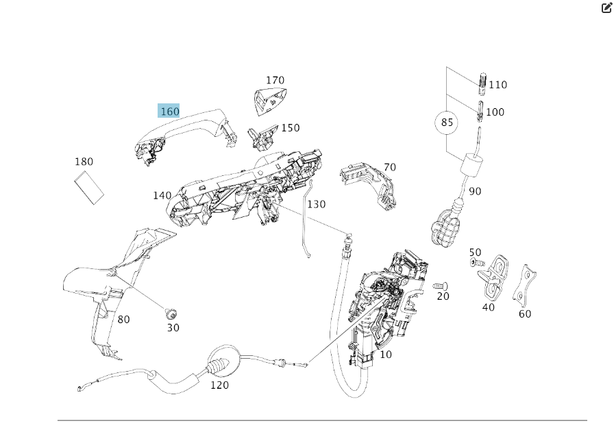 Mercedes-Benz  A0997605601 Зовнішня ручка відкриття правих дверей з KEYLESS-GO C-Class W205 GLC X253 GLE Coupe C292 AMG GT Coupe С190 S-class short W2 Одесса - изображение 2