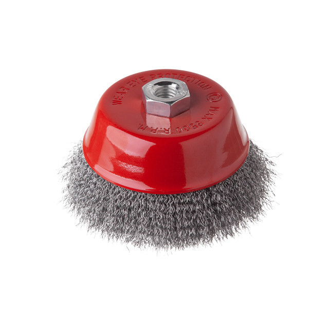 Щітка чашкова, 125 мм, M14, кручений дріт, для КШМ, 6500 об/хв INTERTOOL BT-1125 Київ - фото 1