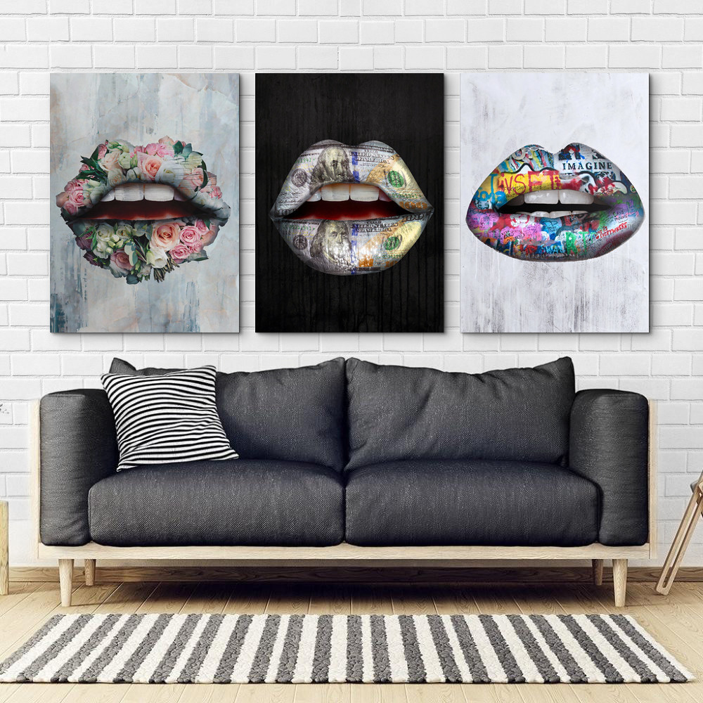 Модульна картина Абстракція Губи Art-52_B3 Київ - фото 2