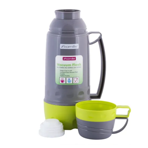 Термос 1л зі скляною колбою і 3 пластиковими чашками KAMILLЕ 2080 Житомир - фото 7