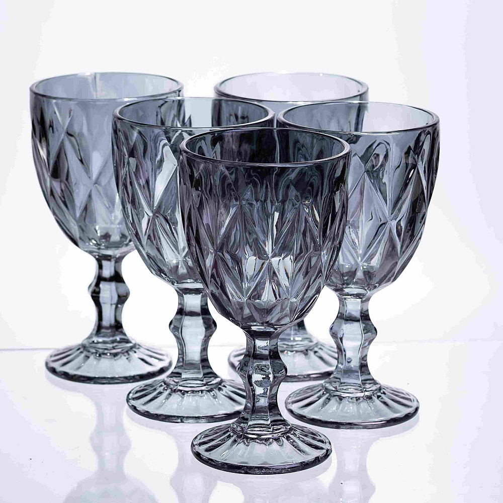 Набір келихів столових Fractal 6 штук по 300 мл HP-19-269 для напоїв коктейлів шампанського прозорий Коломия - фото 1