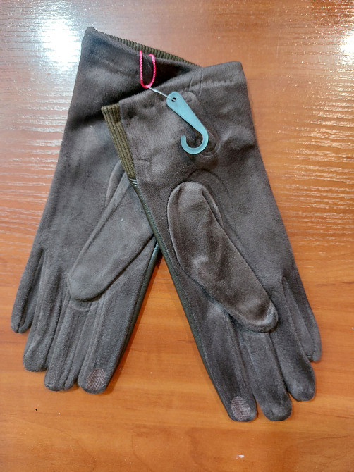 Рукавички жіночі сенсорні one size коричневий Київ - фото 5