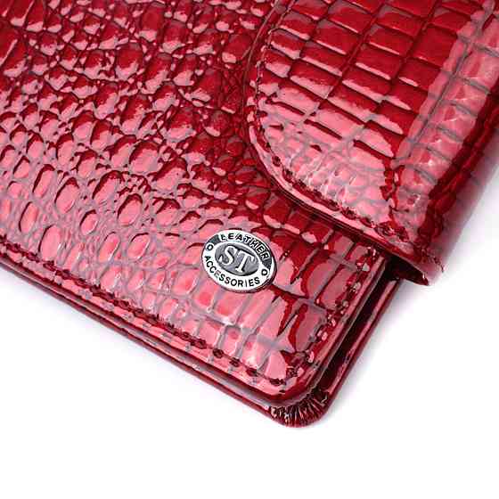 Лакований гаманець для жінок середнього розміру ST Leather 22685 Червоний Київ