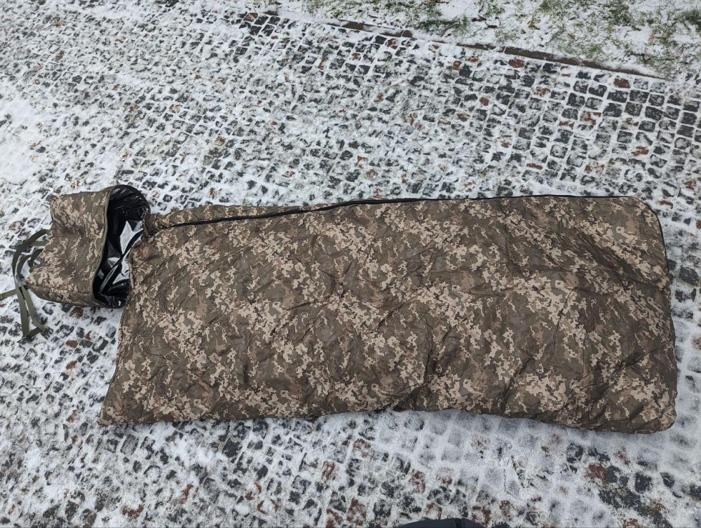 Зимовий спальний мішок просторий -35 Omni-Heat. Спальник ЗСУ. Військовий спальний мішок збільшений 2 Днепр - изображение 6