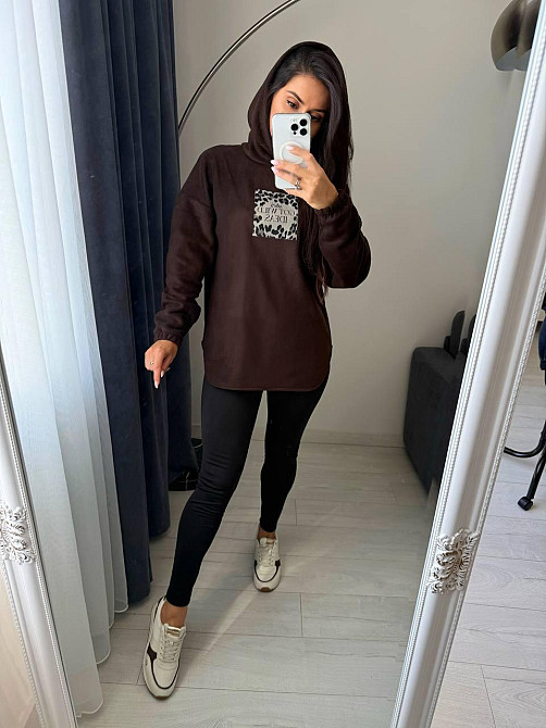 Жіночий теплий костюм-двійка: кофта та лосини двосторонній Polar Фліс + дайвінг на флісі Шоколад, 46/48 Одеса - фото 5