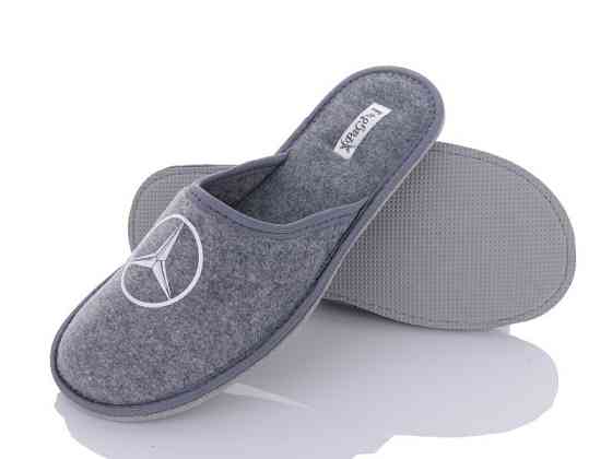 Тапочки мужские закрытый носок комнатные фетр серый  тм 