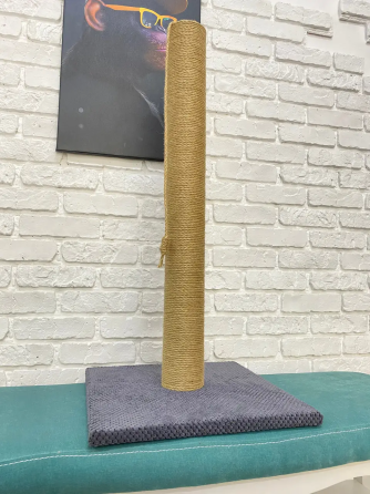 Кігтеточка, дряпка для кішок підлогова з джутовим канатом 65×35×35 см Київ