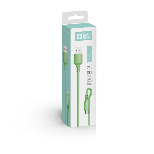 Кабель USB Type-C ColorWay CW-CBUC042-GR 2,4A 1м зелений Житомир