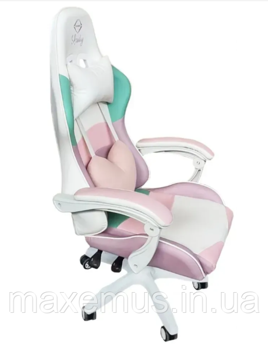 Геймерское раскладное кресло игровое для приставки профессиональное стул компьютерный Bonro B 8 1 3 розовый Мостиска - изображение 14