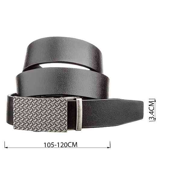 Оригінальний чоловічий ремінь з автоматичною пряжкою Vintage 20212 Чорний Київ