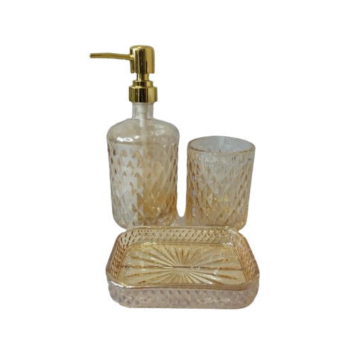 Набір для ванної кімнати 3в1 (мильниця, стакан, диспенсер) бурштин Аргайл 888-156 S&T Житомир - изображение 3
