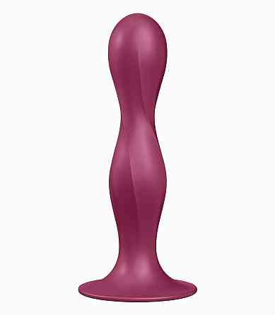 Фаллоимитатор вагинально-анальный с утяжеленными шариками Satisfyer Double Ball-R, бордовый Sex Aura Киев