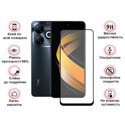 Стекло защитное BeCover Infinix Smart 8 (X6525) Black (710482) Винница - изображение 3