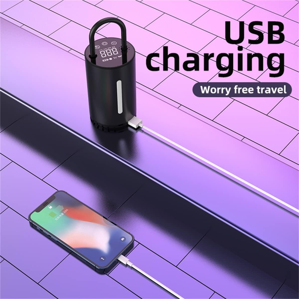 Портативний бездротовий компресор для шин 150 PSI, акумуляторний насос 4000 mAh з LCD-дисплеєм та Power Bank Київ - фото 7