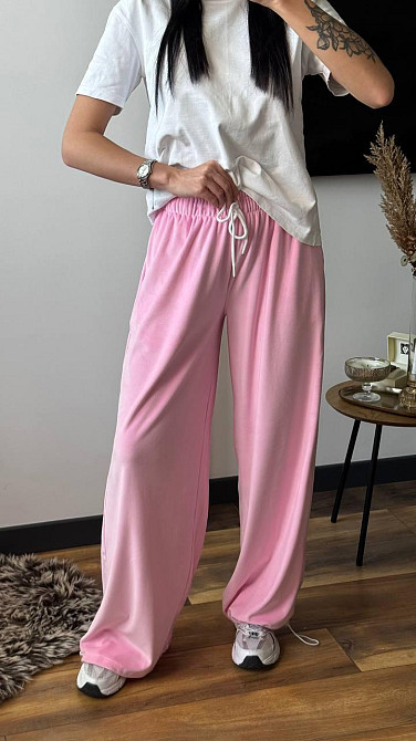 Женские прогулочные брюки из плюш велюра Розовый, 44/46 Одесса - изображение 2