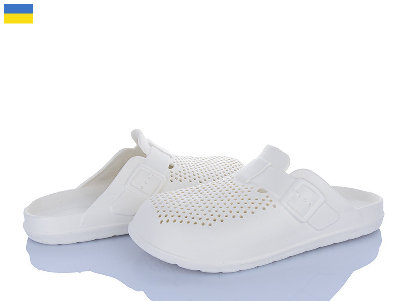 Чоловічі шльопанці капці із закритими пальцями шкарпетками білі сабо легкі пінка ЕВА лікарів кухарів для роботи відпочинку Одеса - фото 3