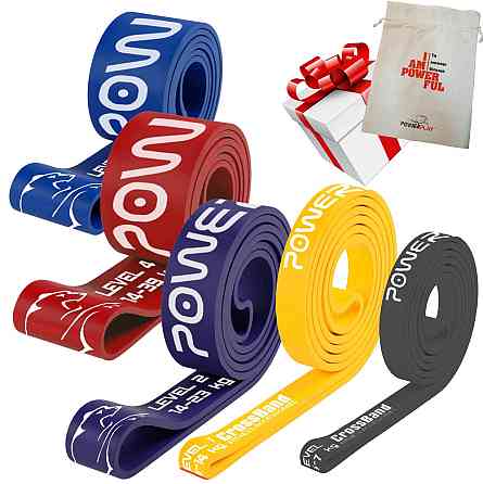 Еспандер-петля (гумка для фітнесу і кроссфіту) PowerPlay PP_0017 набір 5шт. опір 2-45кг. (сумарно 128кг.) Кам'янське